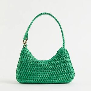 H&M Green Woven Shoulder Bag